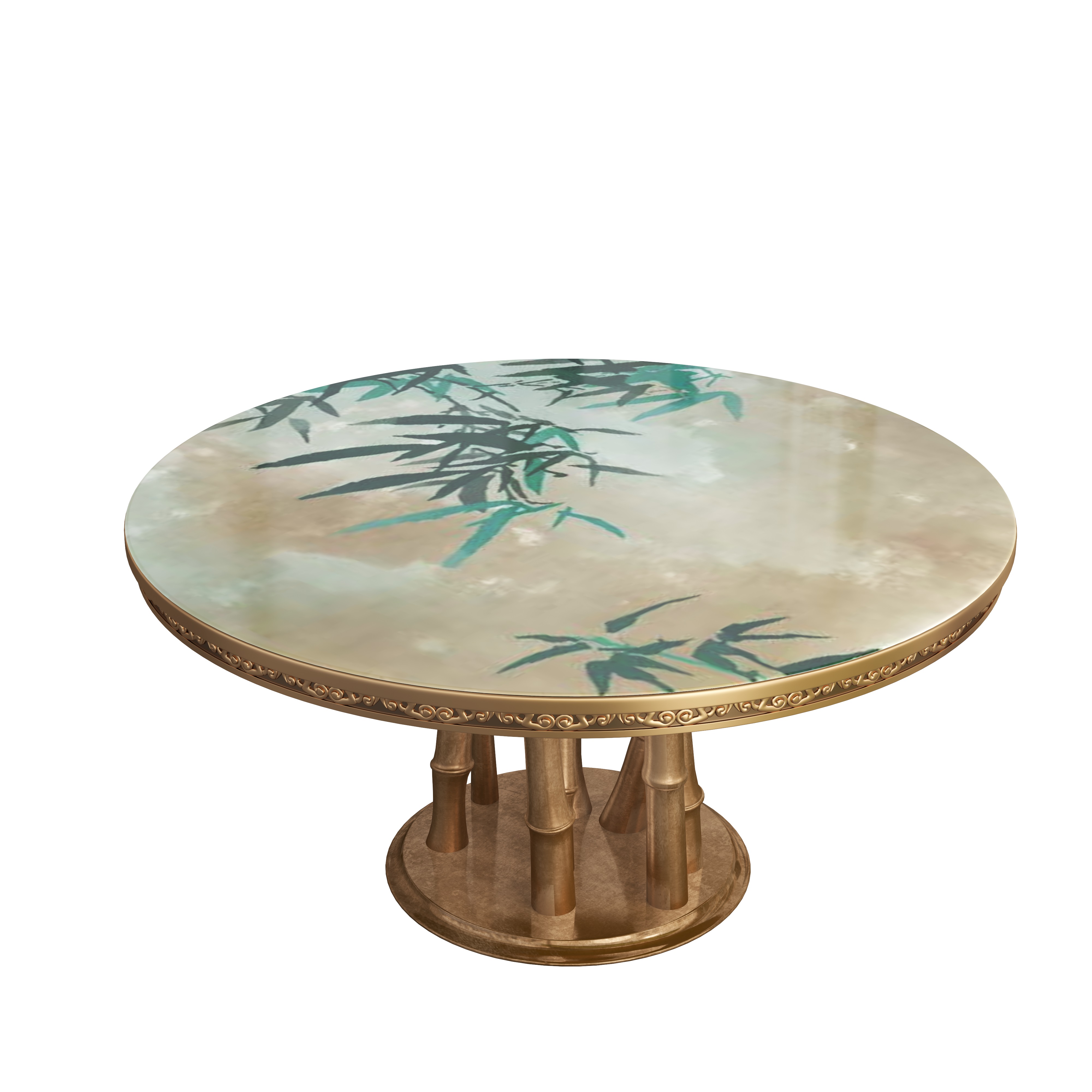 Brass bamboo dining table