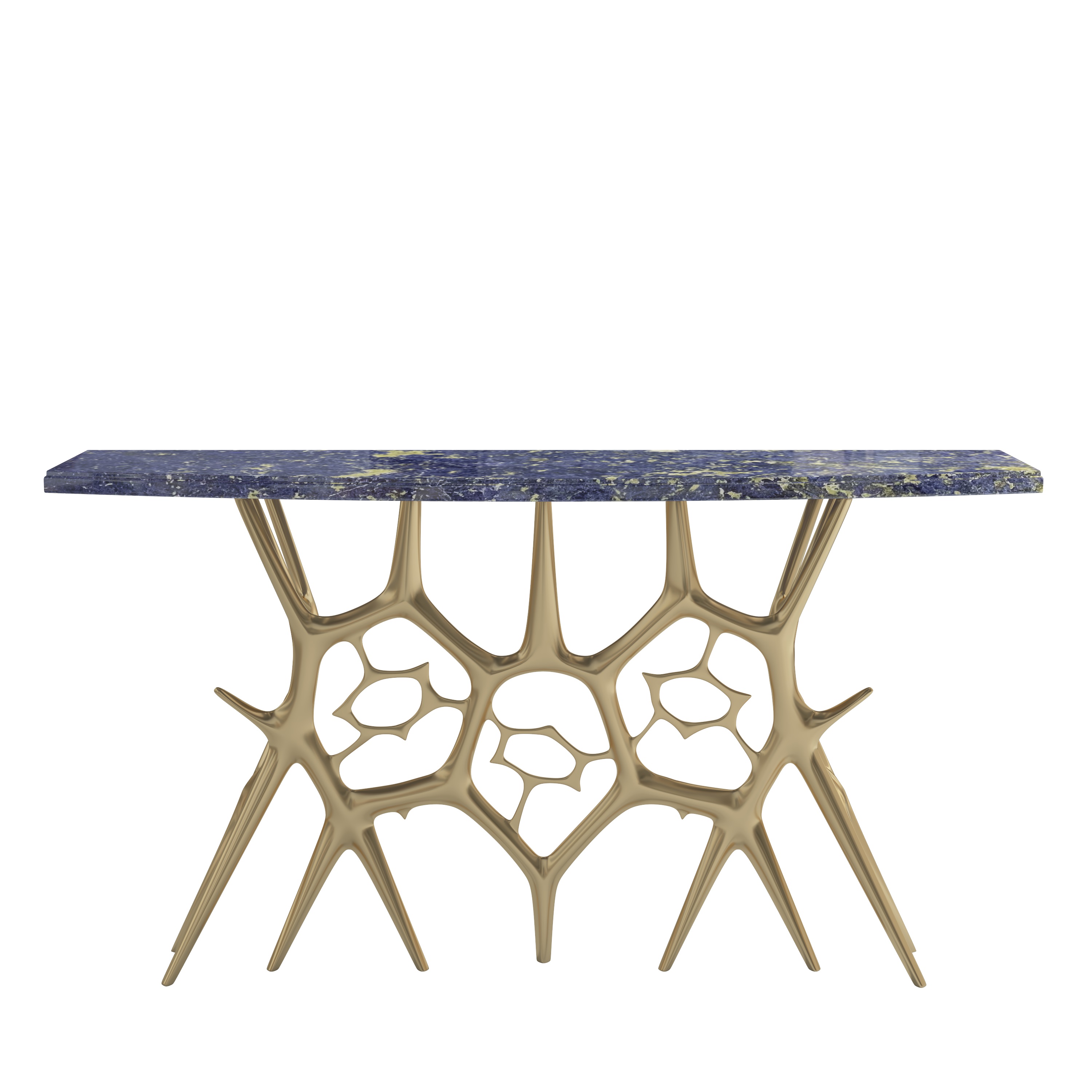Multi-ring brass console table