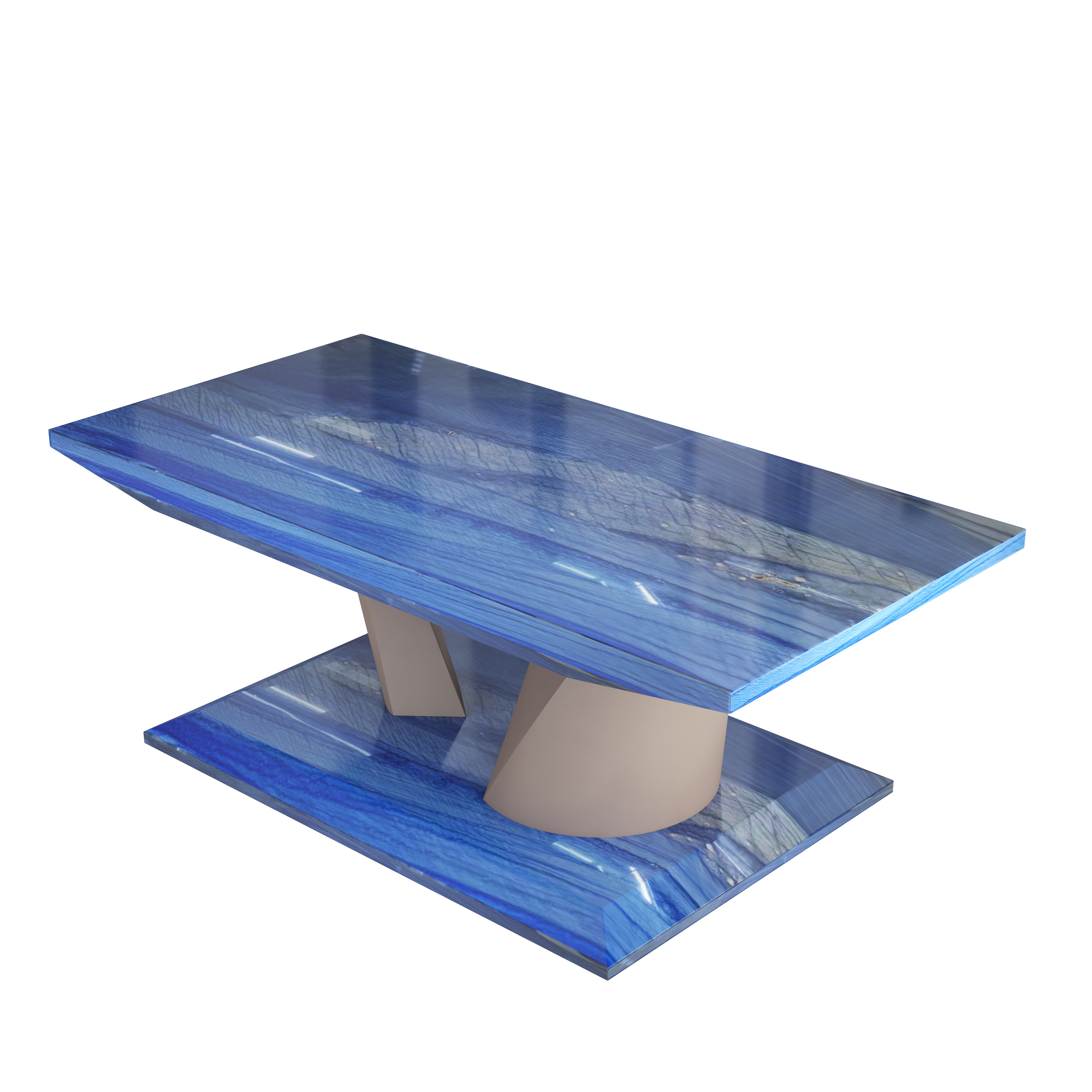 Top blue marble dining table