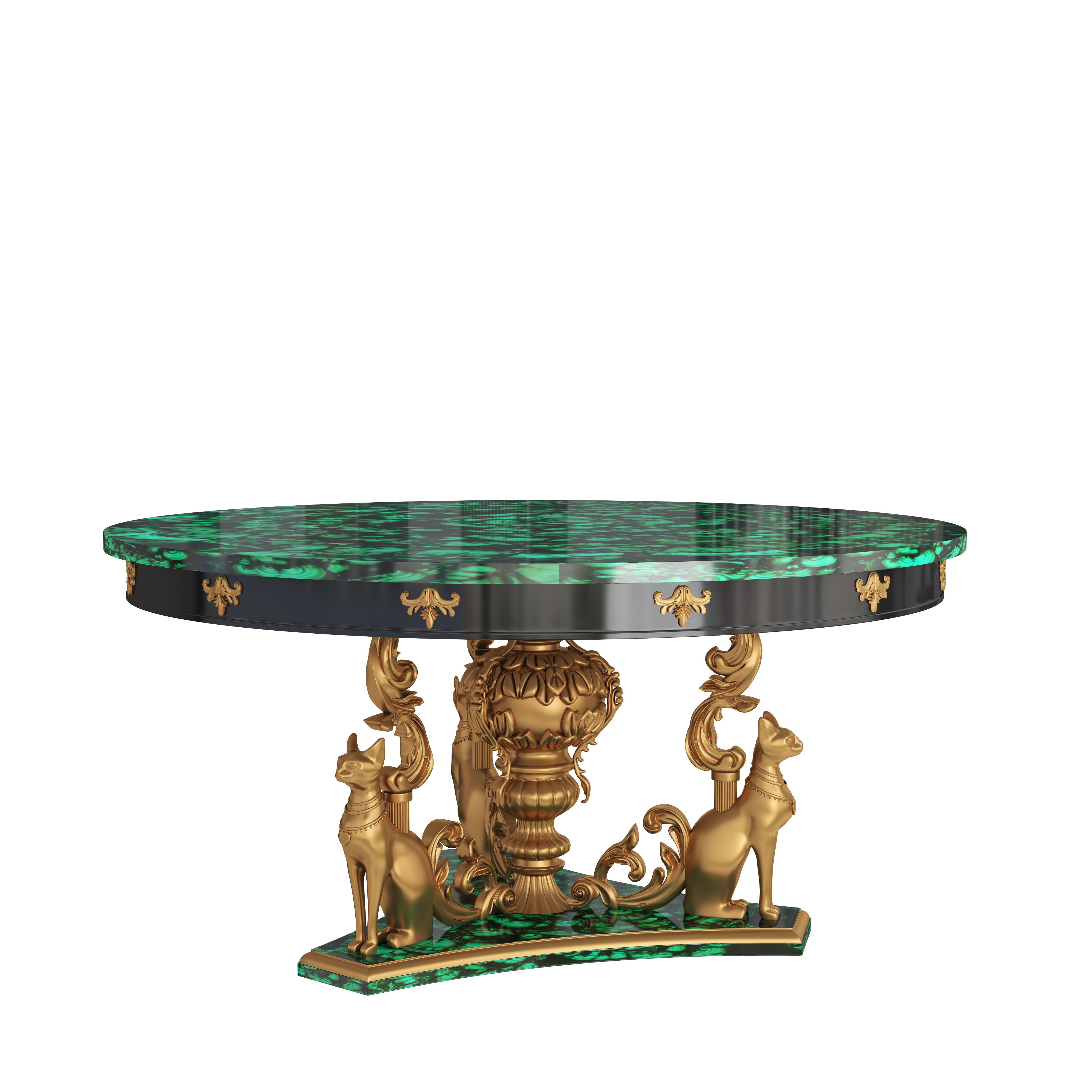 Golden cats dining table