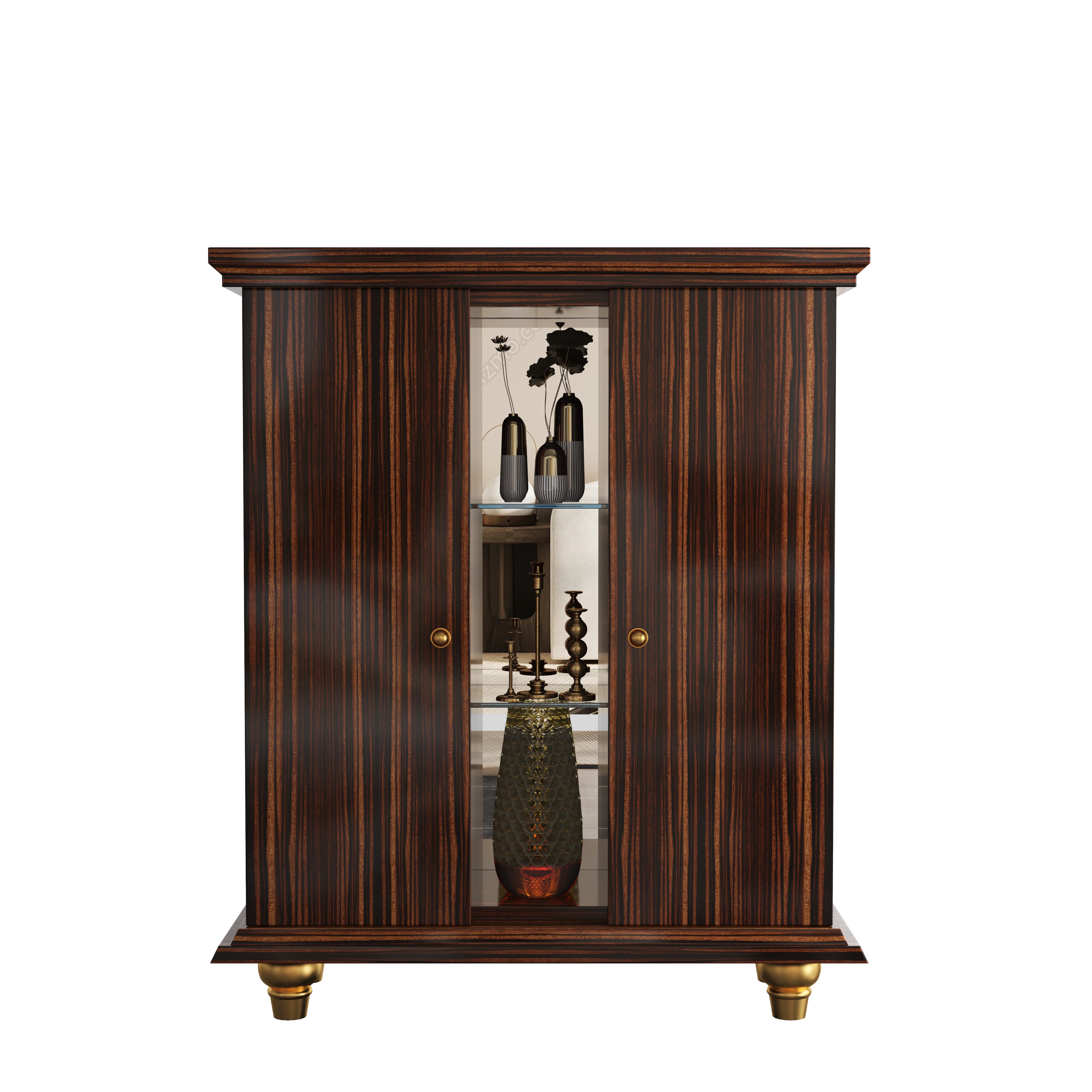 Wooden leather wine cabinet